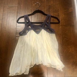 Free People White/Navy Tank
